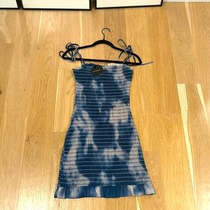 Storia Blue Tie Dye Mini Dress